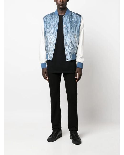 Amiri Blue Gradient Repeat Bomber Jacket for men