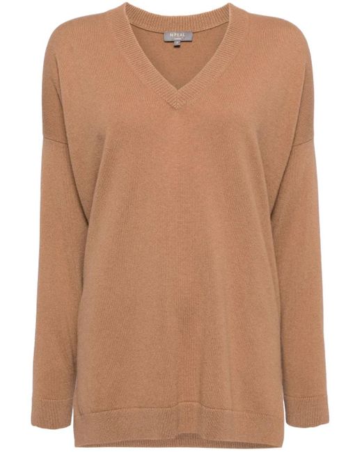 Maglione Lungo di N.Peal Cashmere in Brown