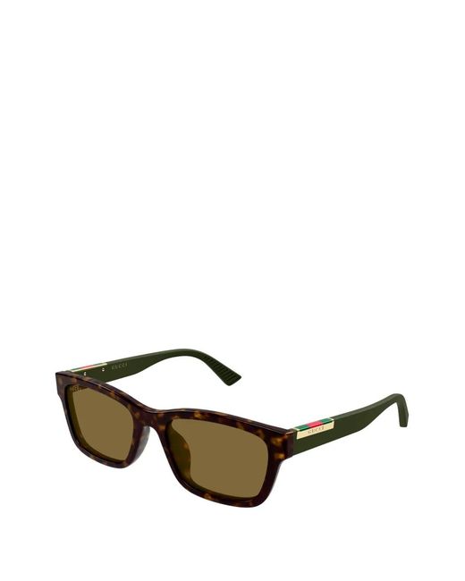 Gucci Brown Rectangle-Frame Sunglasses for men