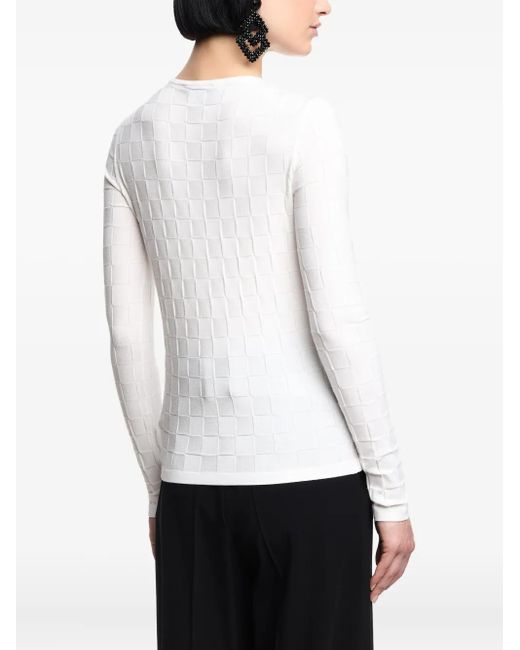 Emporio Armani White Lightweight Crêpe Dress With Crystals