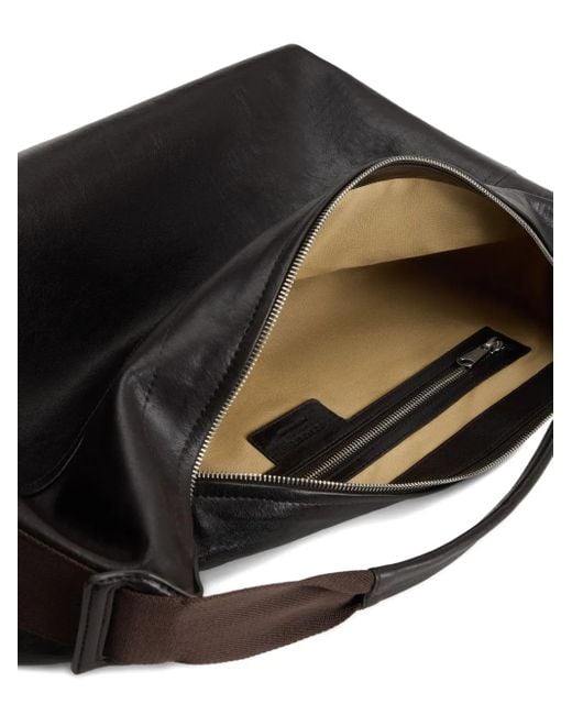 Lemaire Black Berlingot Leather Zip Shoulder Bag