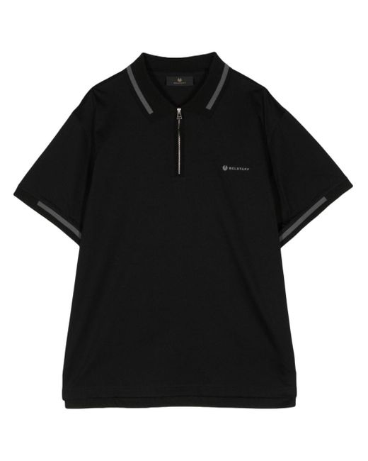 Belstaff Black Logo-print Cotton Polo Shirt for men