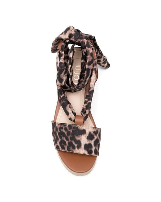 Liu Jo Natural Leopard-Print Wedge Sandals