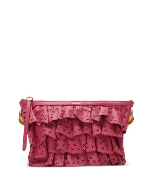 Burberry Red Mini Ruffle Bag