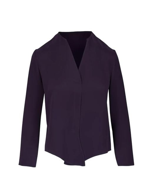 Peter Cohen Blue V-Neck Long-Sleeve Blouse