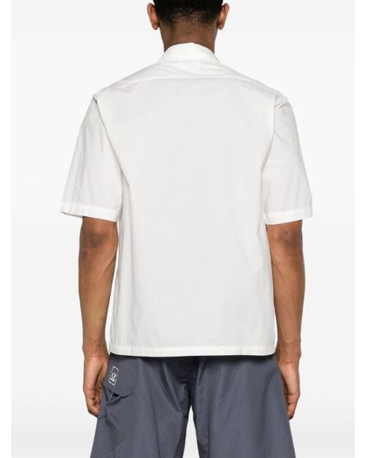 C P Company White Popeline Short Sleeve Shirt for men