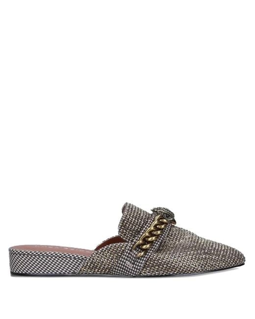 Kurt Geiger Brown Chelsea Mules mit Kristallen