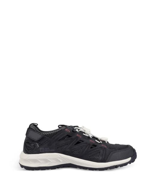 Jack Wolfskin Black Baskets À Détails De Découpes