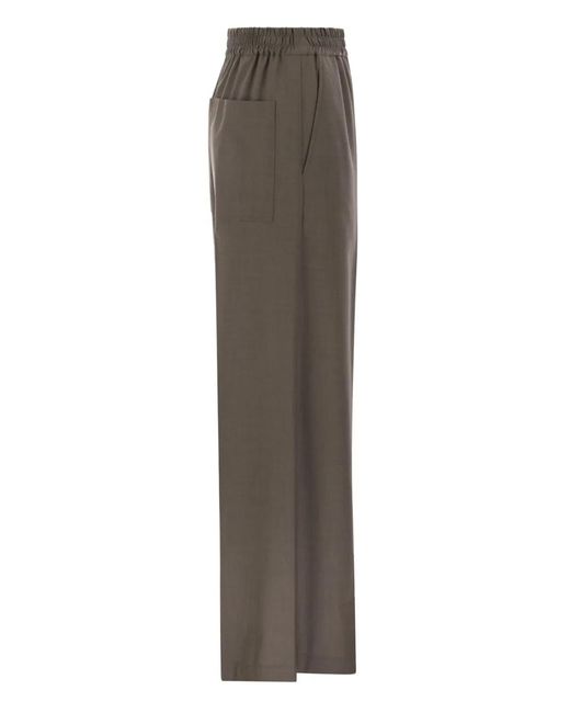 Brunello Cucinelli Gray Elasticated Trousers