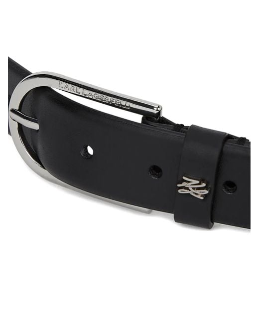 Cinturón de piel Karl Lagerfeld de color Black