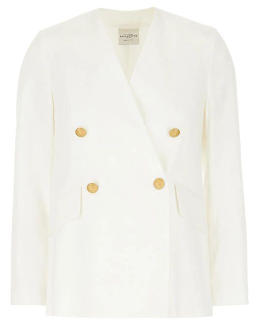 Ballantyne Natural Double-Breasted Blazer