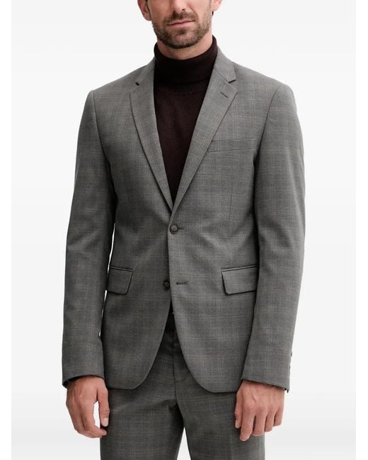 Lindbergh Gray Check Button Suit for men