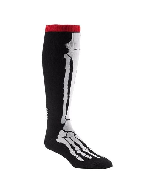 Reebok Black Crossfit Skeleton-Print Knee Socks for men