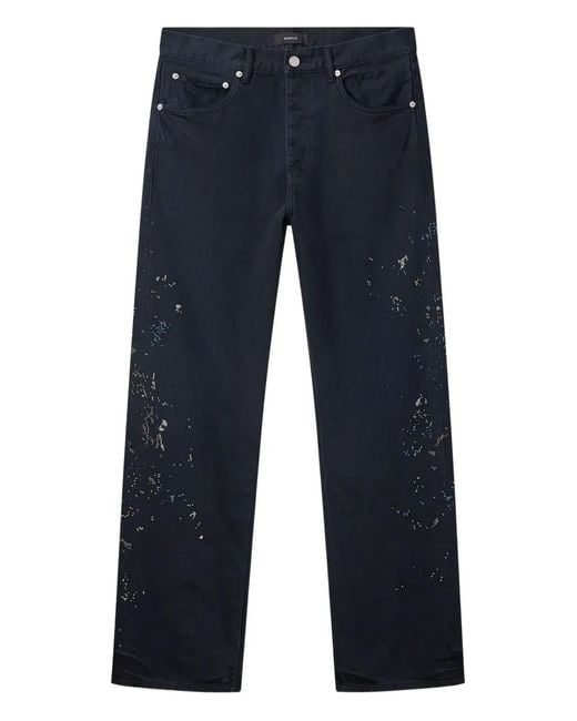 Purple Brand Blue P011 Beaded-Splatter Jeans for men