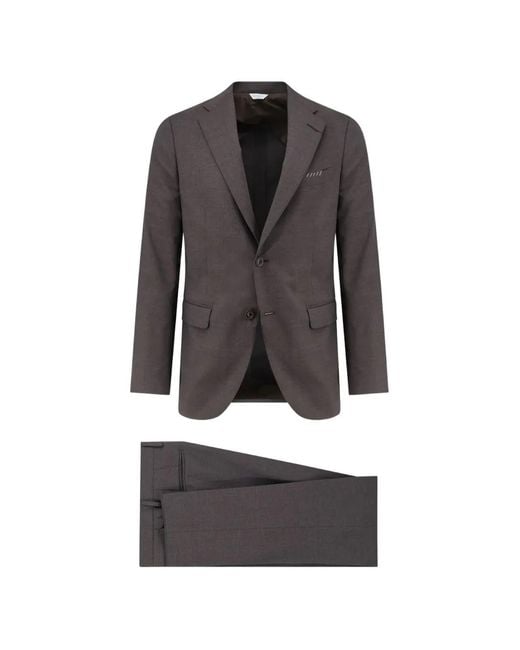 Boglioli Gray Single-Breasted Virgin Wool Suit for men