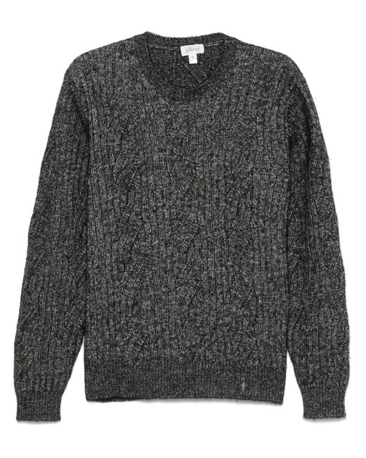 Brioni Gray Crew-Neck Sweater for men