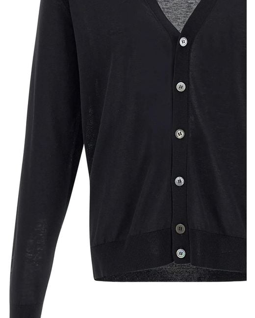 FILIPPO DE LAURENTIIS Blue V-Neck Button-Up Cardigan for men