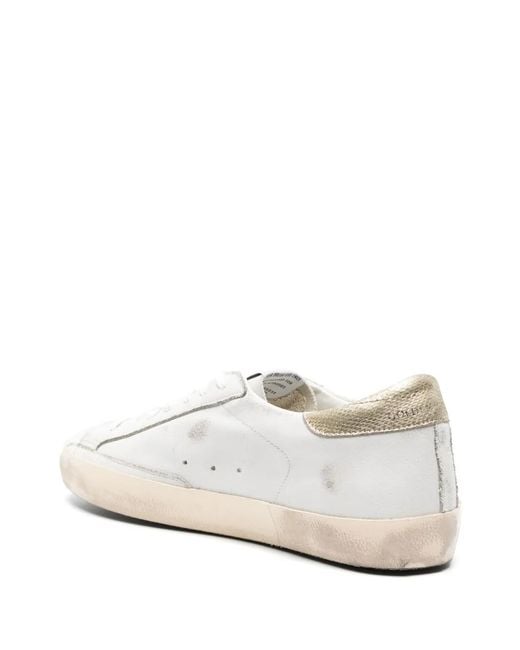 Golden Goose Deluxe Brand White Super Star Metallic-Trim Sneakers for men