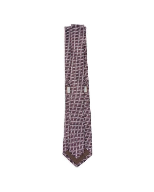 Canali Purple Geometric-Pattern Tie for men