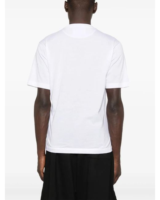 Prada White Re-Nylon Triangle-Logo T-Shirt for men
