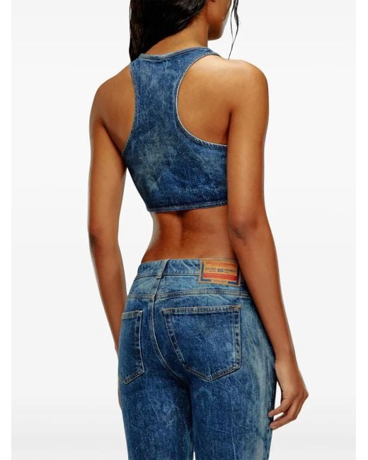DIESEL Blue Logo Graphic Top