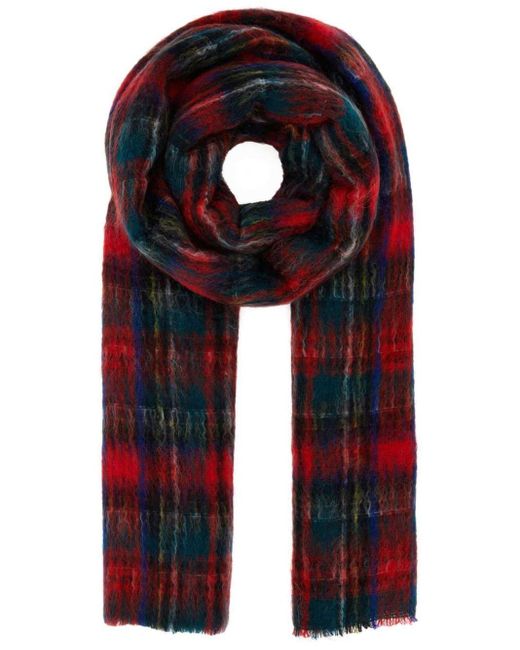 Sciarpa a quadri di Saint Laurent in Red