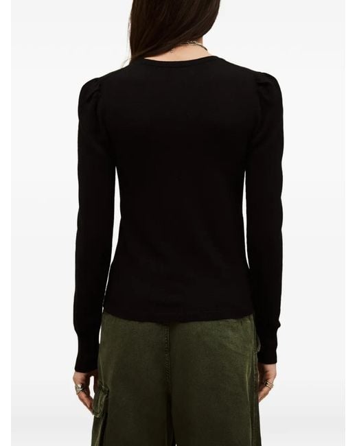 Ba&sh Black Britania Puff-Sleeve Knitwear
