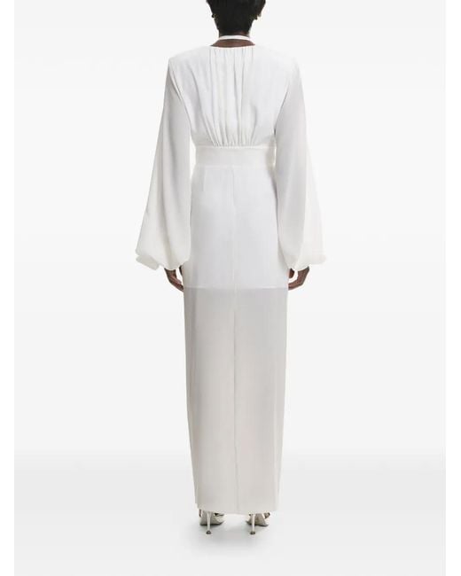 Lita Couture White Maelle V-Neck Dress