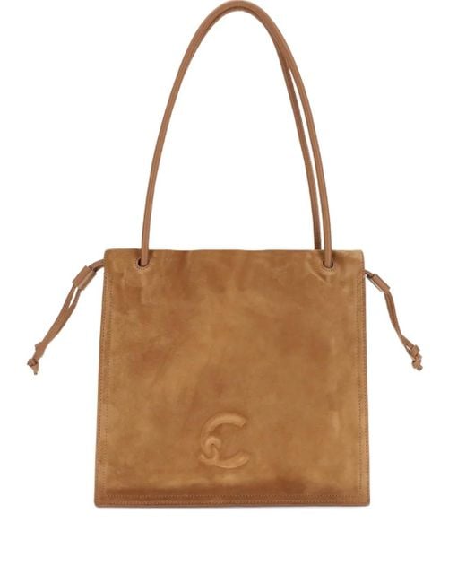 Borsa A Spalla Con Logo Goffrato di Coccinelle in Brown