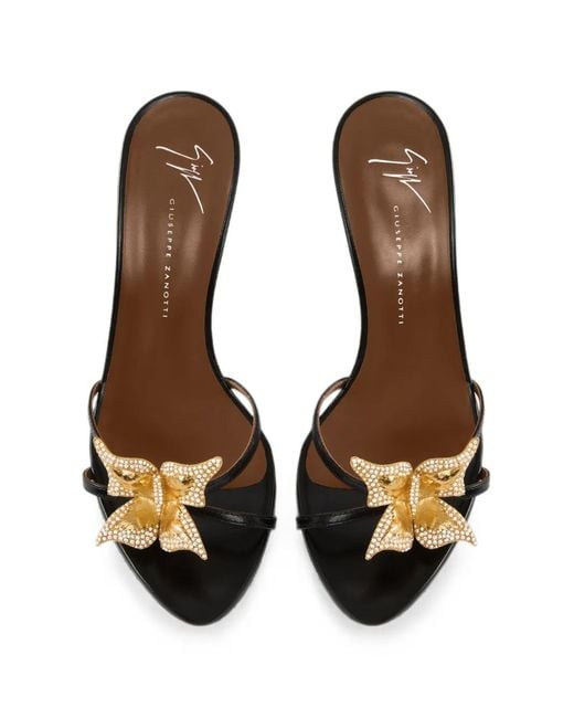 Giuseppe Zanotti Metallic Mariposa Mules 105