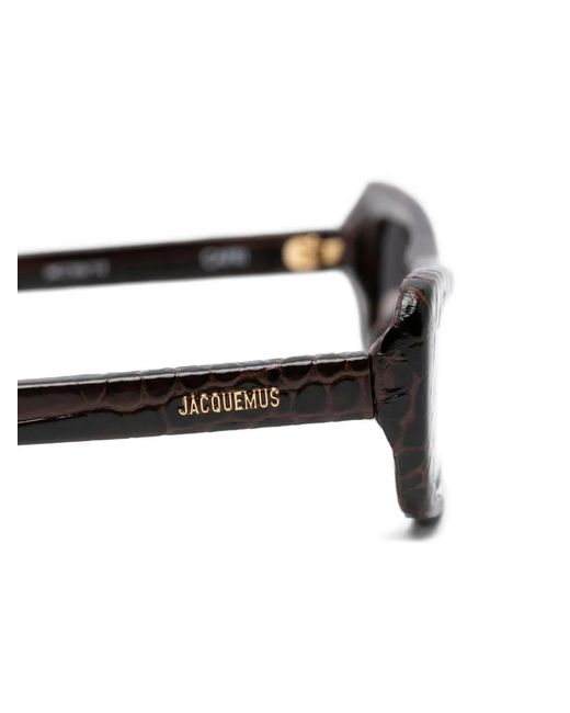 Jacquemus Gray Capri Crocodile-Effect Sunglasses