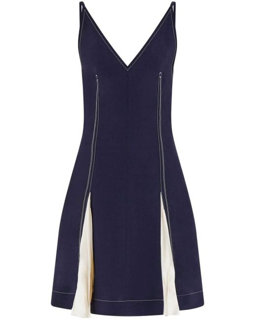 Ferragamo Mini-jurk Met Inzetstuk Van Satijn in het Blue