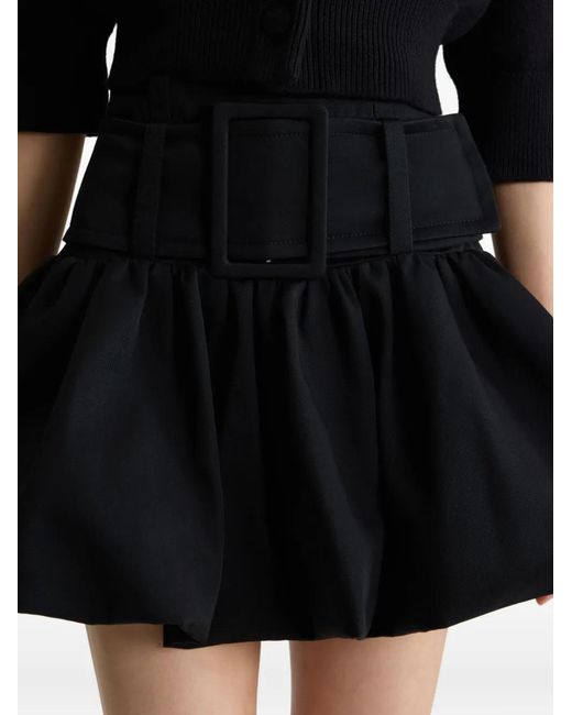Patou Black Belted Bubble Mini Skirt
