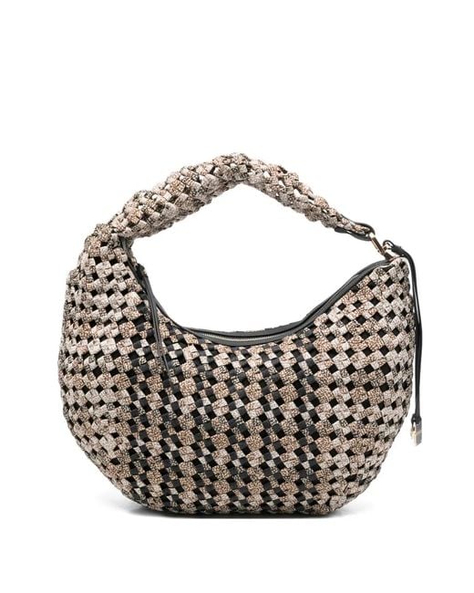 Borsa Tote Con Zip di Borbonese in Blue