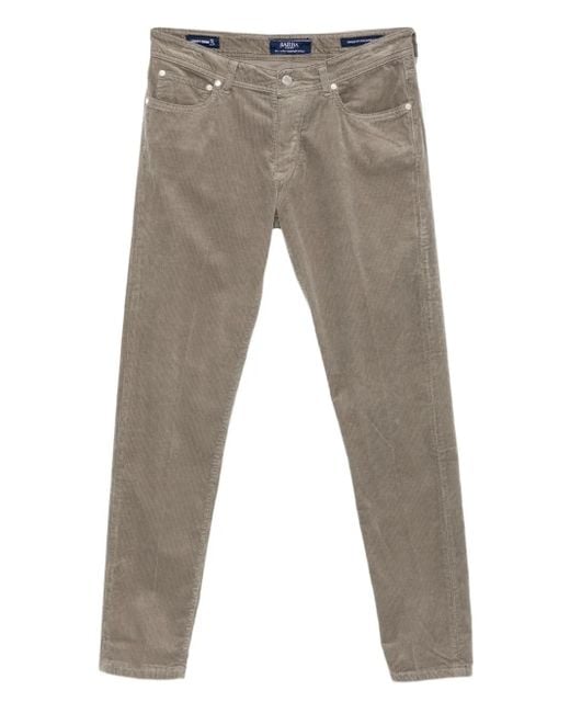 Barba Napoli Gray Corduroy Trousers for men
