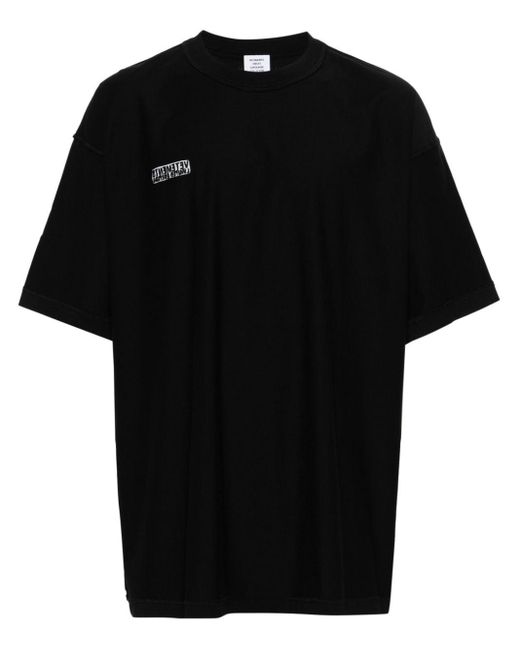 Vetements Black T-Shirt im Inside-Out-Look