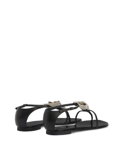 Giuseppe Zanotti Black Calla Flowers Sandals