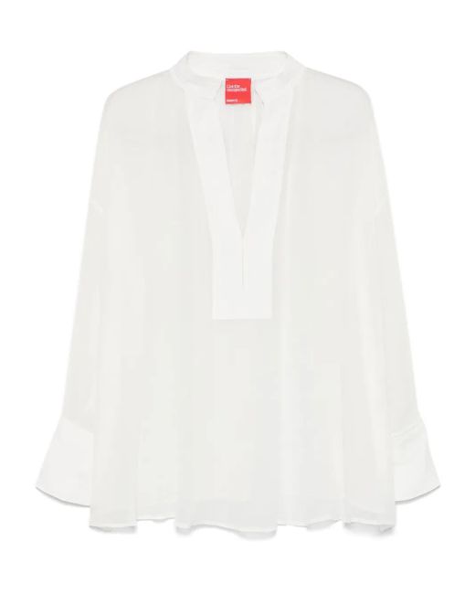 ..,merci ジョーゼット チュニック White