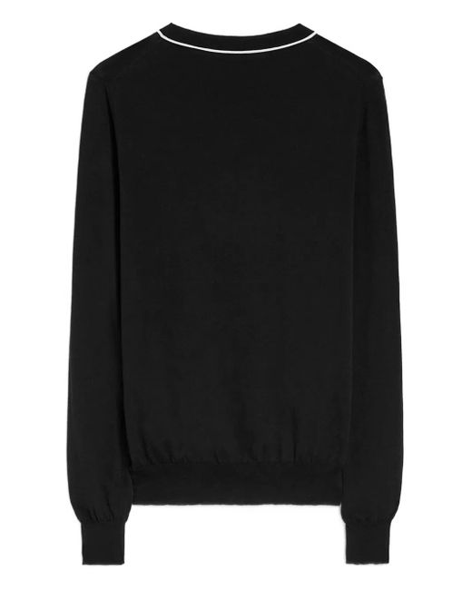 Jil Sander Black Cotton Crew-Neck Sweater for men