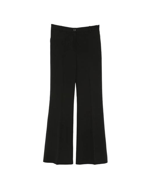 Pinko Black Pressed-Crease Flared Trousers