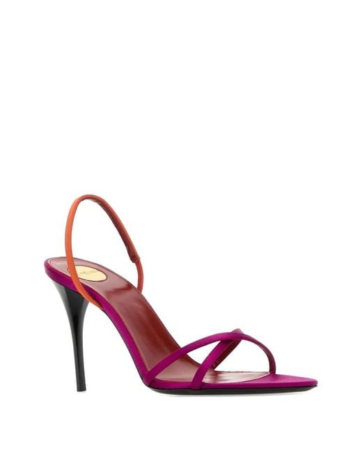 Saint Laurent Pink Justify Pointed Andals