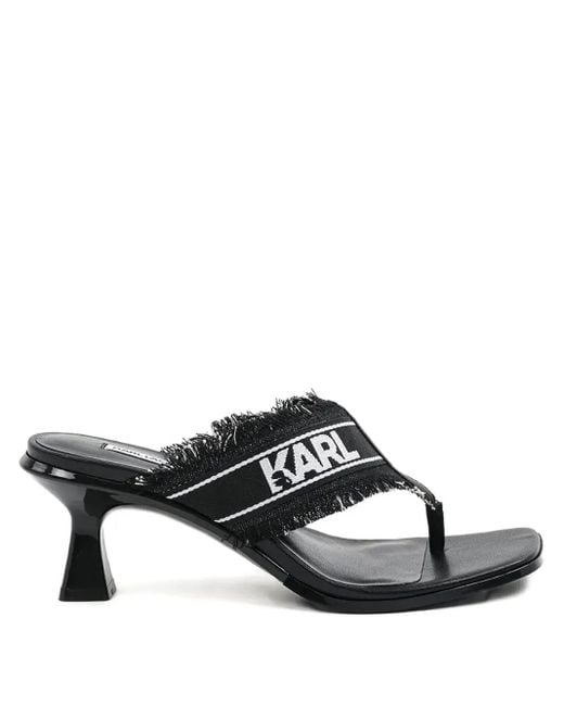 Karl Lagerfeld Black 70Mm Panache Ii Flip Flops