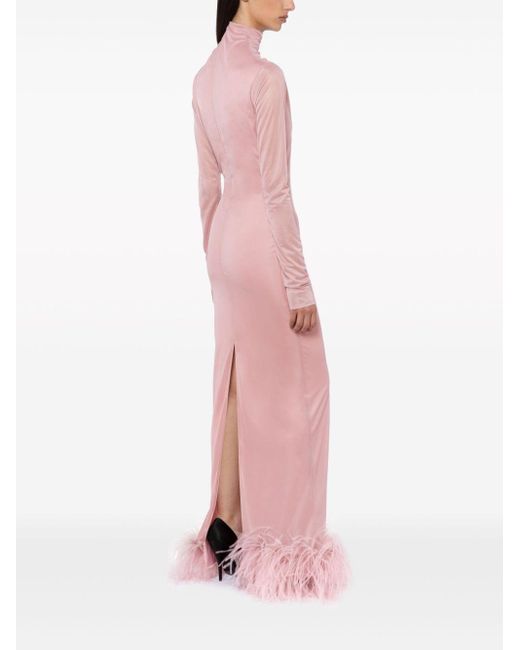16Arlington Pink Luna Feather-trimmed Gown