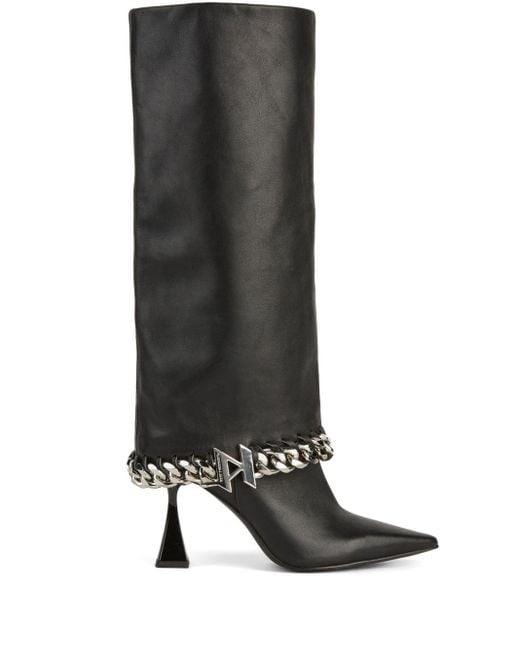 Karl Lagerfeld Black Debut Fold-over High Boots