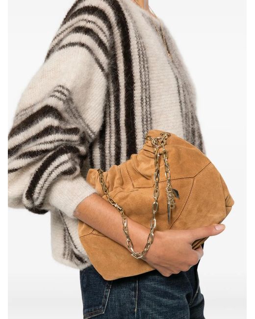 Ba&sh Natural Mini June Suede Tote Bag