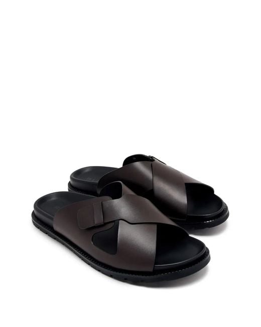 Neil Barrett Black Crossover-Strap Sandals for men