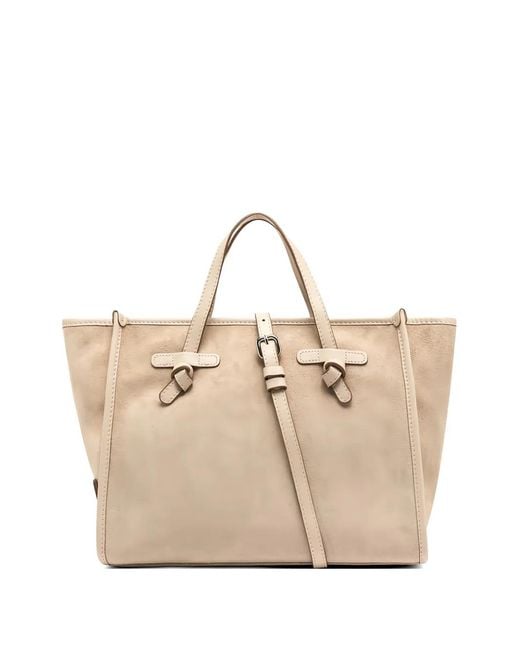 MARCELLA CLUB Natural Knot-Detail Suede Tote Bag