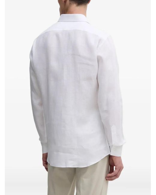 Karl Lagerfeld White Long-Sleeve Cotton Shirt for men