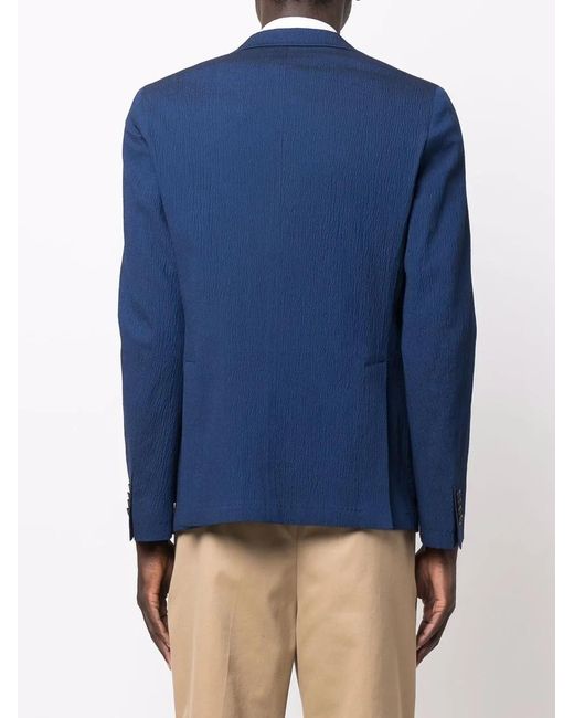 Manuel Ritz Blue Notched-Lapel Single-Breasted Blazer for men