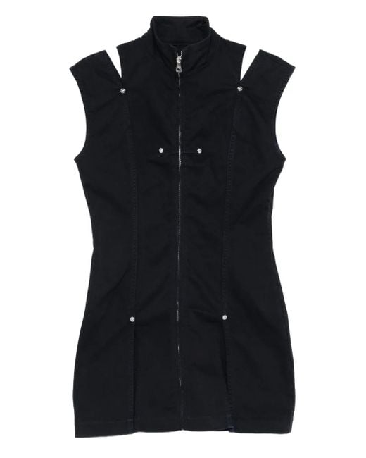 Jean Paul Gaultier Black Zip-Front Sleeveless Dress
